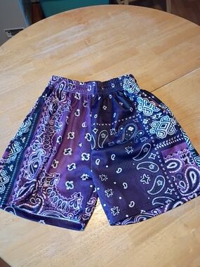 Asylum Purple Paisley Print Men's Shorts